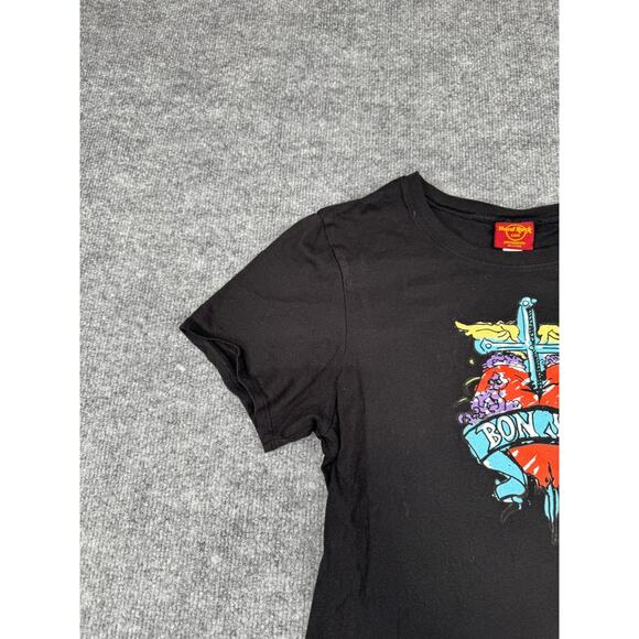 2008 Hard Rock Cafe Signature Series Bon Jovi Sz L Black Women’s T Shirt - Picture 9 of 11